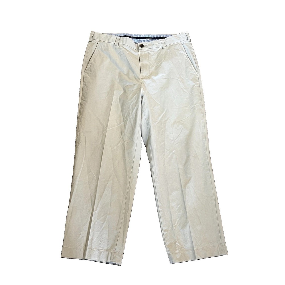 Brooks Brothers Clark Mens Khaki Chino Pants W36 L26 Hemmed Straight Leg